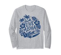 Ukulele da Surf Hawaiano dal Vivo Aloha Hibiscus Tropical Vibes Maglia a Manica