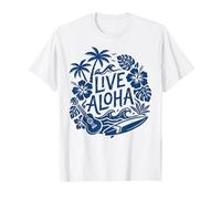 Ukulele da Surf Hawaiano dal Vivo Aloha Hibiscus Tropical Vibes Maglietta