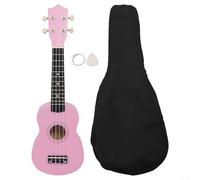 Ukulele entry-level da 53,3 cm con corde in nylon facili da suonare, accordatore affidabile e custodia protettiva per il trasporto (rosa)