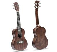 Ukulele In Mogano Con Parte Superiore Solida E Accessori Per Ukulele Con Tracolla In Nylon E Accordatore Elettrico. Ukes con Kits(26)