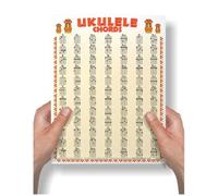 Ukulele laminato 84 Chord Wall Chart Poster Chords Soprano Concert Tenor Principiante per Notebook | Una nuova canzone Musica | 8,5 x 11