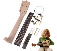 Ukulele Neck, Build Kit, Wood Guitar Assembly Set with Installations, 11.81x1.85 Inches Musical Instrument Parts for Custom Small Lute Construction Beginners Enthusiasts Hobbyists