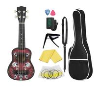 Ukulele per principianti Chitarra Ukulele A 4 Corde Con Teschio Hawaiano Da 21 Pollici(Color:B)
