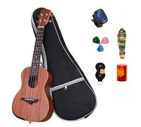 Ukulele per principianti Concerto Saxophone Tenore 21" 23" 26" Sapele Ukulele Aquila Corde Pacchetto Opzionale Accordatore(Color:2,Size:23)