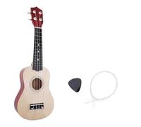 Ukulele per principianti Kit Completo Ukulele ABS Da 4 Corde Da 21 Pollici Strumento Guitarra Per Chitarra Acustica Colorata Hawaii(Color:Wood)