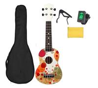 Ukulele Per Principianti La Chitarra Professionale A Quattro Corde Con Ukulele Da 21 Pollici In Legno Di Sapele Include Una Custodia Per Il Trasporto(2)