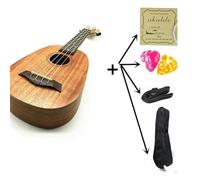 Ukulele per principianti Strumento Con Tastiera In Palissandro A 4 Corde Per Ukulele Sapele A Forma Di Ananas Da 21 Pollici(Color:Uku with all parts)