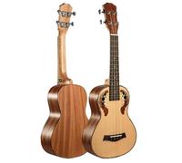 Ukulele per principianti Ukulele Da Concerto Da 23 Pollici Chitarra Hawaiana A 4 Corde Con Top In Abete Foro D'uva Ukulele Elettrico Con Pickup EQ
