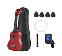 Ukulele Piccola Chitarra Per Strumento Riproducibile Per Ukulele Con Nucleo Di Fiori Pesco Da 21 Pollici Accessori Completi(21-inch white)