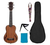 Ukulele Piccola Chitarra Suonabile Per Ukulele Con Nucleo Di Fiori Pesco Da 21 Pollici Accessori Completi