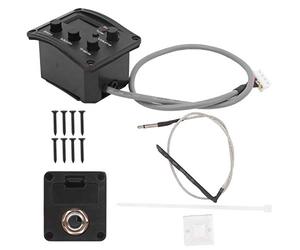 Ukulele Pickup EQ Tuner System, Equalizzatore a 3 Bande Display a LED a Colori, Design Mini, Striscia di Pickup in Ceramica, Controllo del Volume, Indicatore della Batteria