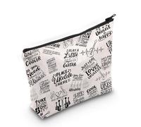 Ukulele Player Gift Ukulele Strumento Trucco Borsa Regalo Ispirato Musicista Ukulele Amante Regalo Uke Cosmetico con Cerniera, Borsa con stampa ukulele