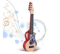 Ukulele portatile con plettro corde di nylon design note musicali chitarra piccola strumento musicale regalo per principianti
