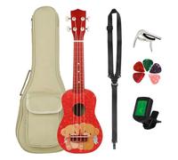 Ukulele Professionale Chitarra Mini Ukulele A 4 Corde Da 21 Pollici Con Accordatore Per Borsa, Capotasto E Plettri Per Ukulele