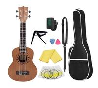 Ukulele Professionale Chitarra Ukulele Da 21 Pollici Corpo In Legno Sapele Ukulele A 4 Corde Con Corde Per Capotasto Con Tracolla Per Accordatore Per Borsa Ukulele
