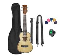 Ukulele Professionale Chitarra Ukulele Da 23 Pollici A 4 Corde Per Chitarra Con Pannello In Abete E Accessori Per Capotasto Sintonizzatore Con Corde Per Borsa