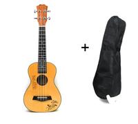 Ukulele Professionale Concert 23 Top In Abete Chitarra Hawaiana A 4 Corde Ukulele Elettrico Farfalla Con Motivo Floreale(Ukulele with bag)