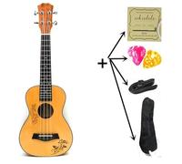 Ukulele Professionale Concert 23 Top In Abete Chitarra Hawaiana A 4 Corde Ukulele Elettrico Farfalla Con Motivo Floreale(Uku with all parts)