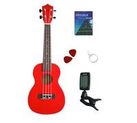 Ukulele professionale Piccola Chitarra A Quattro Corde Con Ukulele In Legno Da 23 Pollici Con Accordatore Per Principianti(Chinese red)