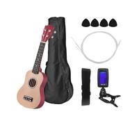 Ukulele professionale Ukulele Da 21 Pollici Tutto In Tiglio Con Set Completo Di Accessori Per Principianti(Wood)