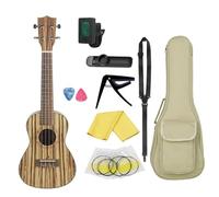 Ukulele Professionale Ukulele Da 24 Pollici Zebra Wood Ukulele Chitarra Ukulele A 4 Corde Con Parti Di Corde Per Capotasto Con Cinturino Sintonizzatore