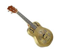Ukulele Professionale Ukulele Da Concerto Da 24 Pollici, Fori F, Campana Satinata Opaca, Finitura In Ottone, Corpo In Ottone, Risonatore, Ukulele Con Custodia