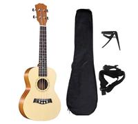 Ukulele Professionale Ukulele In Abete Rosso Con Top In Massello Da 21/23/26 Pollici Con Tracolla Per Borsa Per Ukulele Corda In Nylon Sintonizzatore Elettrico Accessori Per Plettri (Color : 23 inch