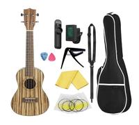 Ukulele Professionale Ukulele In Legno Zebrato Da 26 Pollici A 4 Corde Con Parti E Accessori Per Corde Per Capotasto Con Cinturino Sintonizzatore