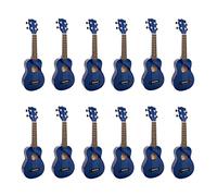 Ukulele soprano 12 pack in blu scuro con borse nere