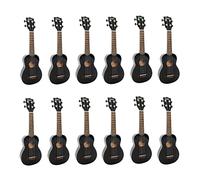 Ukulele soprano 12 pack in nero con borse nere