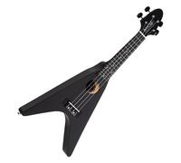 Rocktile FV-04 BK Ukulele - Ukulele Soprano in Design Heavy - Mensola: 343 mm - Lunghezza Totale: 60,5 cm - Corpo e Manico in Tiglio - Dotata di Corde Aquila Super Nylgut - 2 Strap Pins - Nero
