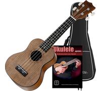 Classic Cantabile Ukulele Soprano Noce Set incl. Libro Didattico e Borsa