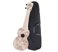Ukulele Soprano Chitarra Hawaii Uke Kit 4 Cordas Nylon 21'' Custodia Fiore Rose
