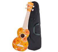 Classic Cantabile BeachBuddy "Beachflower" Ukulele Sopran in materiale ABS (Uke, chitarra Hawaii, plastica PVC, 12 tasti, 12 tasti meccaniche per chitarra scorrevoli, adatta per esterni e spiaggia)