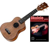Ukulele Soprano Chitarra Legno di Noce 4 Corde in Nylon Uke Musicale Hawaii