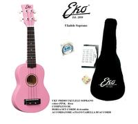 Eko Primo Ukulele Pink Ukulele Soprano + accordatore corde ricambio e custodia