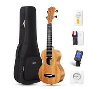 Ukulele soprano enya da 53,3 cm in mogano massiccio, kit per principianti con lezioni online, custodia, accordatore, cinghia, corde, plettro (EUS-25D)