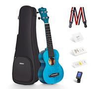 Ukulele Soprano Enya EUS-25D BU 21 Pollici Blu Ukelele con Top in Mogano Massiccio Borsa Imbottita Accordatore Tracolla Corde Di scorta Plettri