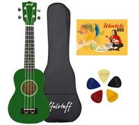 Ukulele Soprano ffalstaff ® colore Verde con Borsa, Plettri e metodo rapido "L'Ukulele ORA"