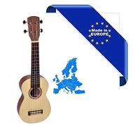 UKULELE SOPRANO MADE IN EUROPE TAVOLA ABETE MASSELLO FONDO FASCE NOCE TASTIERA IN PALISSANDRO