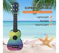 Ukulele Soprano per Bambini 21 Pollici Ideale per Principianti e Adolescenti con Lavorazione Squisita in Compensato di Basswood e Borsa Inclusa Suono Ricco e Facile da Maneggiare O