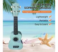 Ukulele Soprano per Bambini 21 Pollici Ideale per Principianti e Adolescenti con Lavorazione Squisita in Compensato di Basswood e Borsa Inclusa Suono Ricco e Facile da Maneggiare