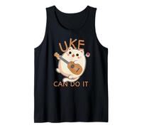 Ukulele Stampa Divertente Uke Can Do It Cat Play Prodotto Regalo Canotta