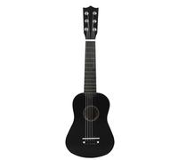ukulele Strumento A Corde Professionale A 6 Corde Ukulele Da 21 Pollici Con Plettro(Color:Black)