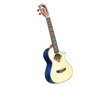 Ukulele Strumento Musicale Ukulele Blu Smussato Da 27 Pollici, Parte Superiore Impiallacciata In Abete, Base E Fasce In Acero, Piccola Chitarra A 4 Corde Per Ukulele