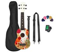 Ukulele Strumento Musicale Ukulele Colorato Da 21 Pollici Per Chitarra A 4 Corde Con Sintonizzatore Per Borsa, Parti E Accessori Per Chitarra Capo