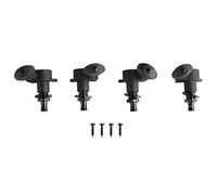 Ukulele Tuning Pegs 4 String Set | Fully Enclosed Metal Knobs with Screws | Left & Right Handed Tuners for Replacement/Repair | Matte Black Finish