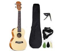 Ukulele Ukulele Da 21/23/26 Pollici In Abete Massiccio Con Accessori Tra Cui Tracolla Per Borsa Da Concerto Corde In Nylon Plettro Elettronico Per Sintonizzatore(26 inch)