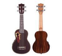 Ukulele Ukulele Da 21" Colorato Set Di Ukulele Acustici Alti In Tiglio Con Custodia Per Il Trasporto Plettro A 4 Corde(Type 2 Brown)