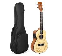 Ukulele Ukulele Elettrico Da Concerto In Abete Massiccio Da 23 Pollici Con Custodia Protettiva